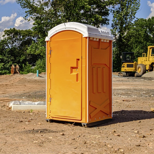 how often are the portable restrooms cleaned and serviced during a rental period in Lake Darby Ohio